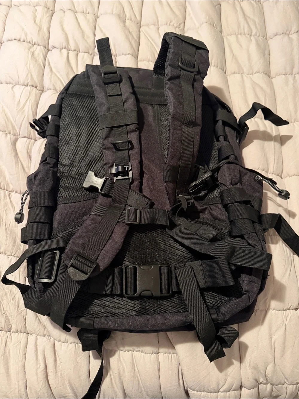 Black Tactical MOLLE Backpack for Men - Rugged Everyday Carry